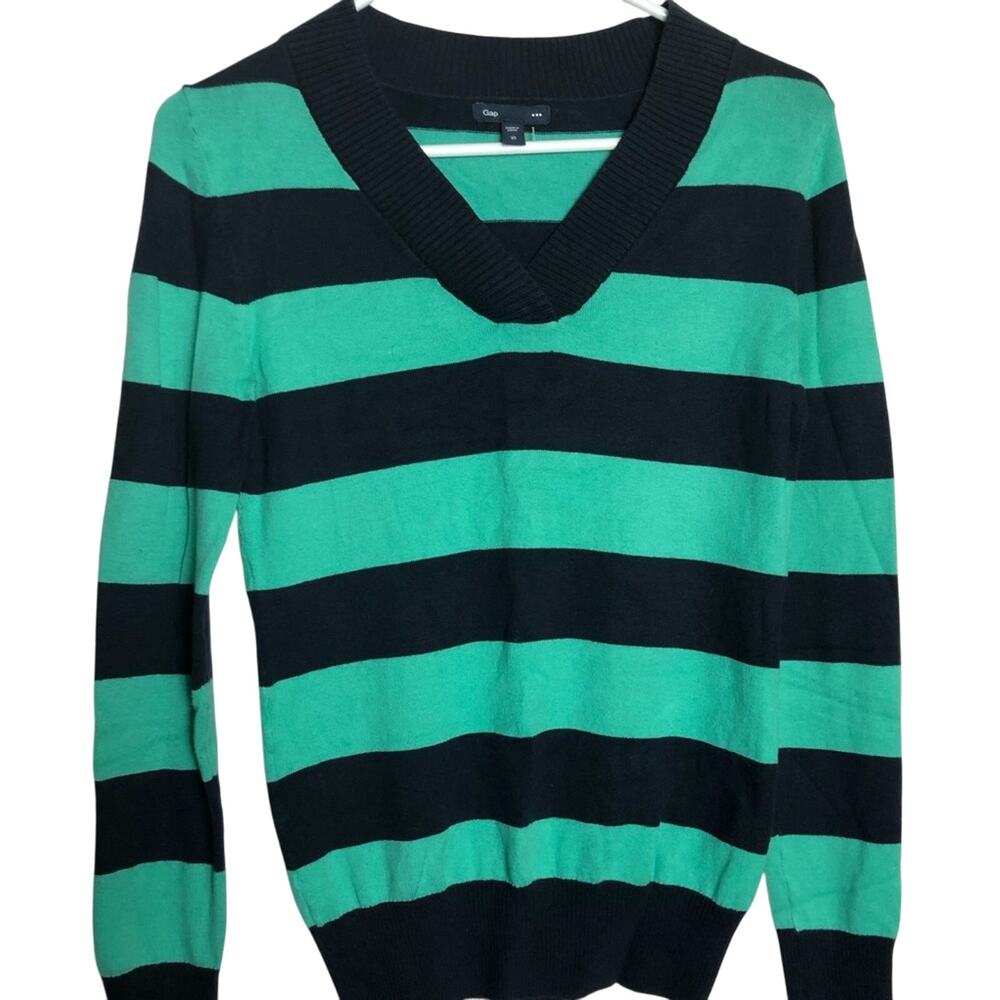 Gap Women’sLong Sleeve Striped V Front Sweater Sz XS